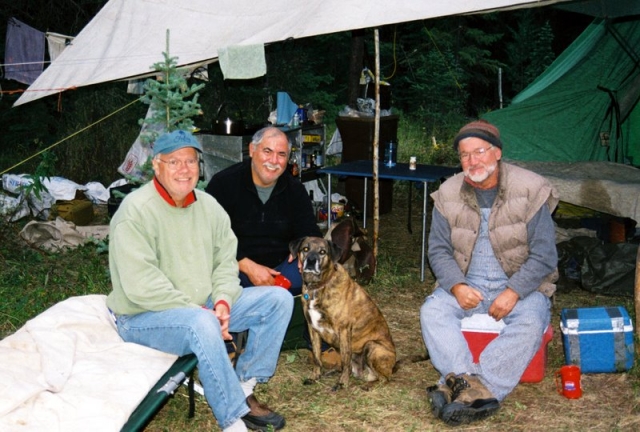 H.D. Williams, Skip Foster & friend, Ken Kehl, Montana fishing camp, September 2005.